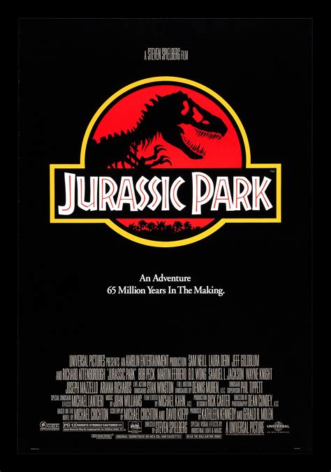 JURASSIC PARK * CINEMASTERPIECES 1SH ORIGINAL MOVIE POSTER SCI-FI ...