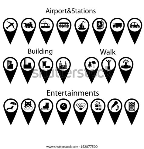 Set Icons Map 1 Vector Stock Vector (Royalty Free) 152877500 | Shutterstock