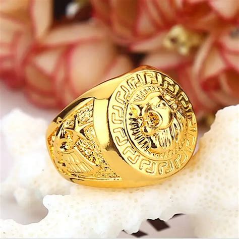 2015 NEW Classi Men's Ring 24k yellow gold filled GF Ring jewelry,The ...