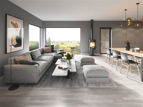 Living Room Grey Wooden Floor - Home Alqu