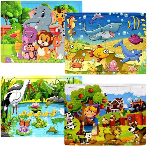 Amazon.com: Wooden Puzzles for Kids Ages 3-5 2-4, Puzzle for Toddlers 24 Piece Preschool Kids ...