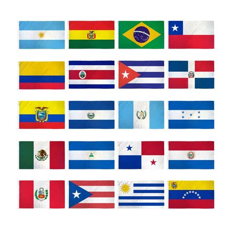 Hispanic Flags With Names