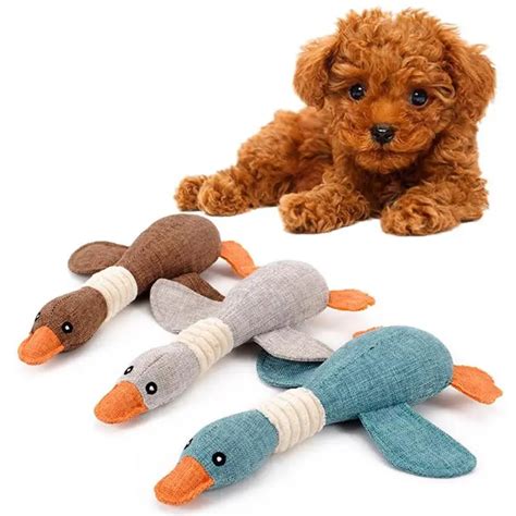 1pc Funny Pet Puppy Chew Squeak Plush Wild Goose Pet Dog Toy for Puppy Dog Chew Squeaker Squeaky ...