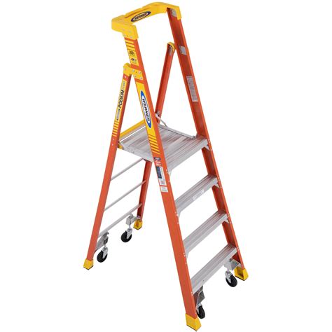 Werner PD6200 Fiberglass 7-ft Type 1A- 300-lb Capacity Podium Step Ladder in Orange | PD6204-4C ...