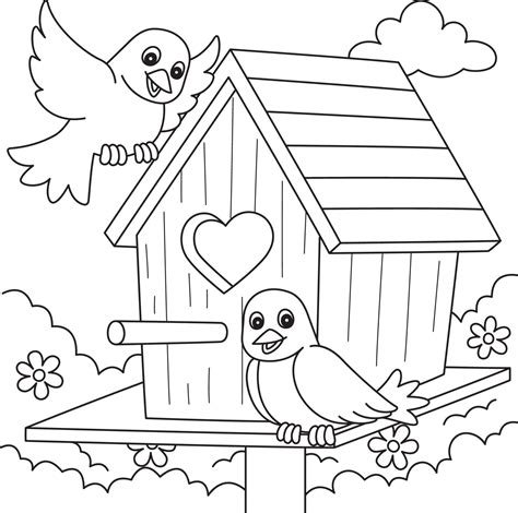 Free Bird Houses Coloring Pages