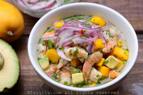 Ceviche de camarón y mango {con aguacate} | Laylita.com – Recetas de Cocina