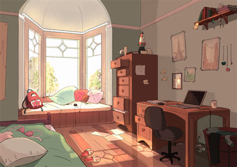 shiny art blog | Bedroom drawing, Anime room, Background drawing