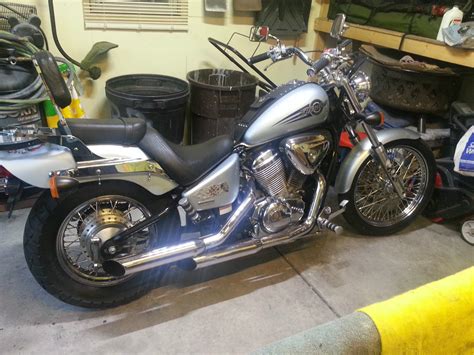 2007 Honda Shadow VLX VT600 Custom Black Lowered Bobber with White Wall Tires