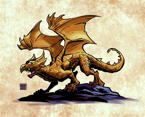 Drawing the Monster Manual #11: Bronze Dragon Wyrmling | Brandon Palas