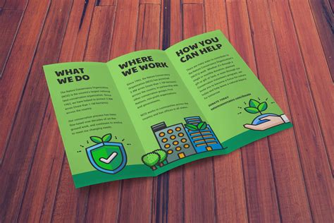 Natural Green Illustrated Nonprofit Trifold Brochure Idea - Venngage Brochure Examples