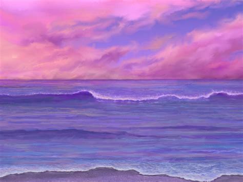 Pink Sunset Waves | Sunset painting, Sky art painting, Purple painting