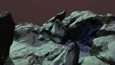 Cave Entrance with Snow - 3D Model by Radju