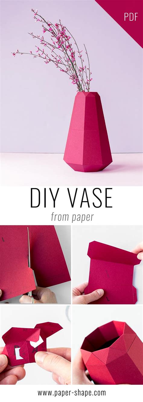 How To Make A Paper Flower Vase Sleeve (Very Easy with Template) - Papershape