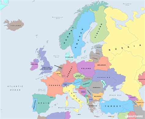 2 Free Large Map of Europe With Capitals PDF Download | World Map With Countries