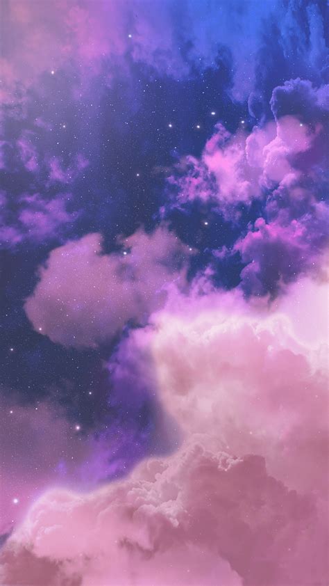 Aesthetic Pink Clouds With Stars - Goimages Connect