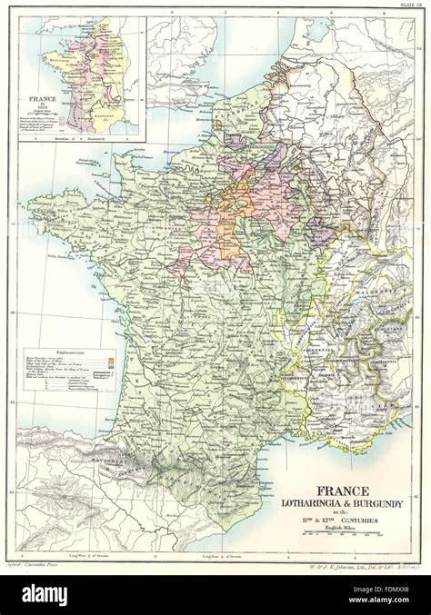 FRANCE: Lotharingia Burgundy 11th 12th Centuries; map 1223, 1903 Stock Photo - Alamy