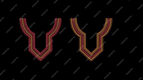 Premium Vector | A set of embroidery designs for a t - shirt.