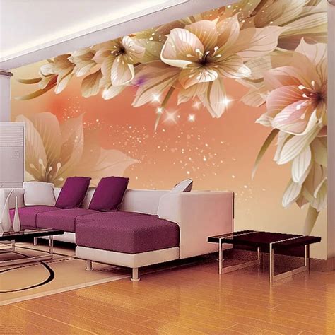 Aliexpress.com : Buy Custom 3D Photo Wallpaper Modern Flower Wall Mural Wall Paper Living Room ...