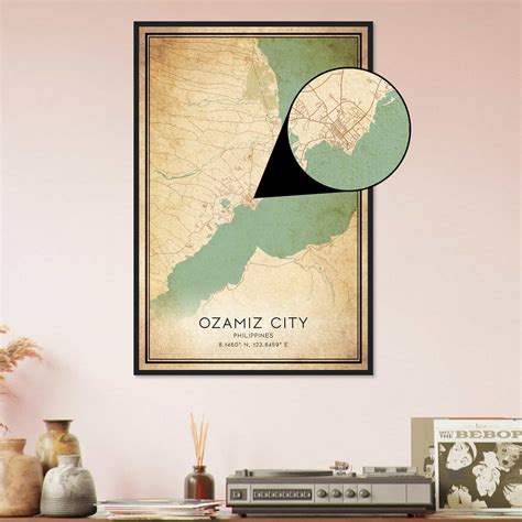 Vintage Ozamiz City Philippines Map Poster, Ozamiz City City Road Wall ...