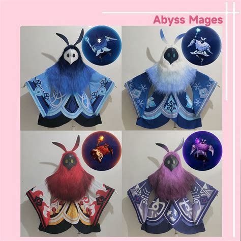 Genshin Impact Cryo Pyro Electro Hydro Abyss Mages Cosplay Costume ...