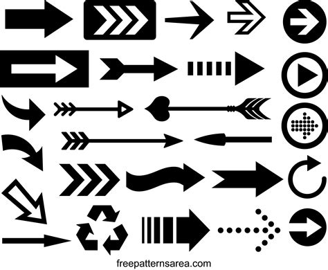 Arrow Graphic Vectors and Printable Templates - FreePatternsArea