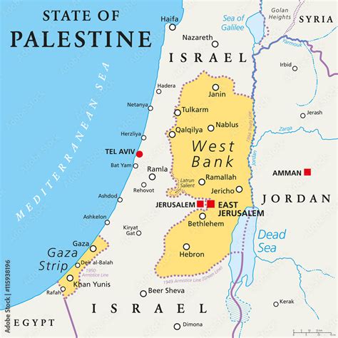 State of Palestine with designated capital East Jerusalem, claiming ...