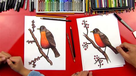 How To Draw A Robin Bird (Realistic) - Art For Kids Hub