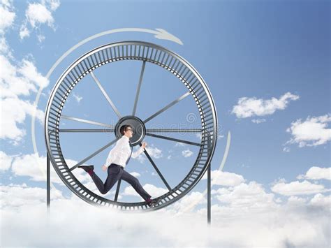 Man in spinning wheel stock photo. Image of design, busy - 68497574