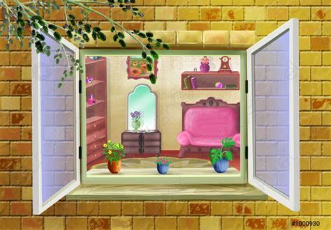 Small Cartoon Window in an Old House - stock photo 1000930 | Crushpixel