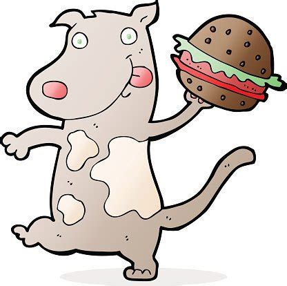 Cartoon Hungry Dog With Burger Stock Vector | Royalty-Free | FreeImages