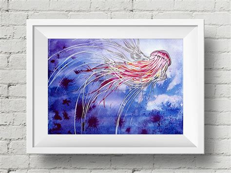 Medusa Jellyfish : Print Underwater Jellyfish Sea Life | Etsy