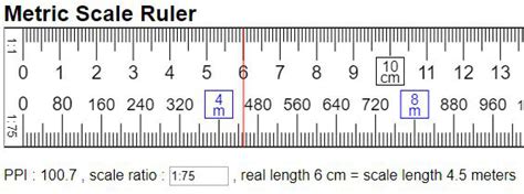 Online Architect Scale Ruler : metric units(mm, cm, km)