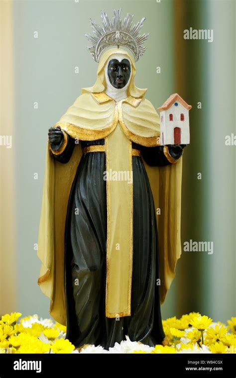 Statue of santa efigenia in church - saint Iphigenia of Abyssinia - Iphigenia of Ethiopia Stock ...