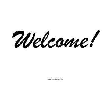 Printable Welcome Sign