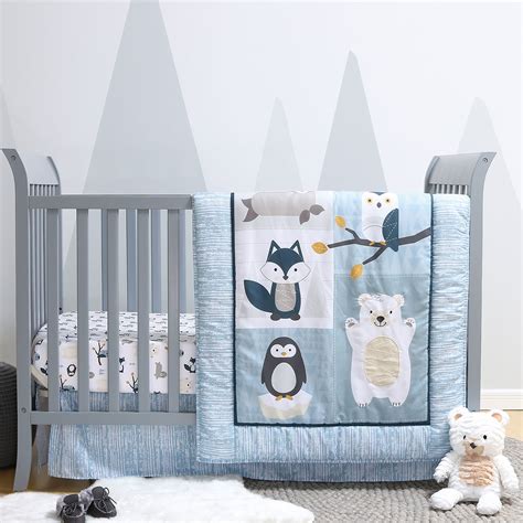 Nordic Wonder 4 Piece Arctic Wildlife Themed Baby Boy Crib Bedding Set ...