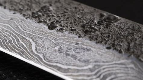 Background with a Pattern of Damascus Steel. Macro Shot of Damascus Knife Texture. Damascus ...