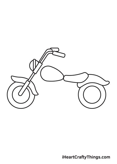 Motorcycle Drawing - How To Draw A Motorcycle Step By Step