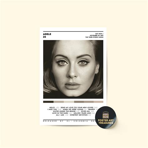 Adele 25 Album Cover Poster / Adele Poster / Adele Tracklist - Etsy