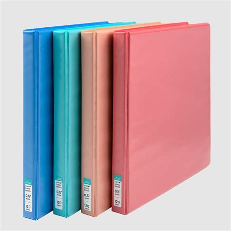 4 Pk 1/2 Inch Binder - Multicolor - Yoobi