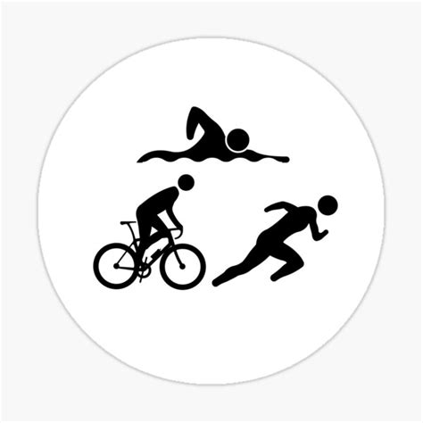 "Triathlon Triumph Trio Collection: Swim, Bike, Run Logo Swag" Sticker ...