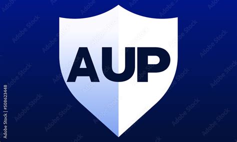 AUP shield logo design on blue background vector template | monogram ...