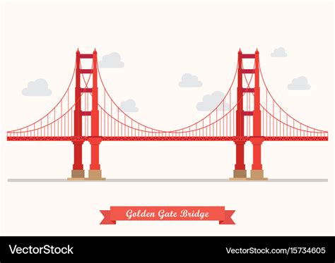 Golden gate bridge Royalty Free Vector Image - VectorStock