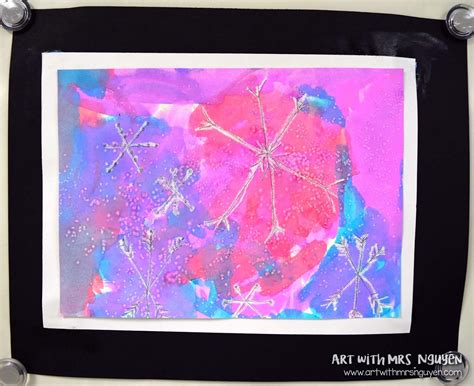 Watercolor Snowflake Paintings (3rd) | Art with Mrs. Nguyen