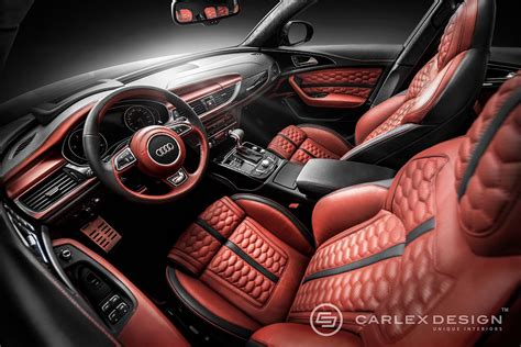 Tuningcars: Audi A6 Gets Red Honeycomb Interior from Carlex Design