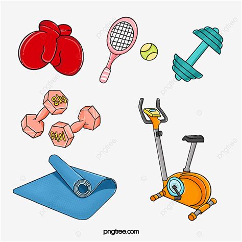 Fitness Equipment Clipart Vector, Cartoon Colorful Fitness Equipment, A ...