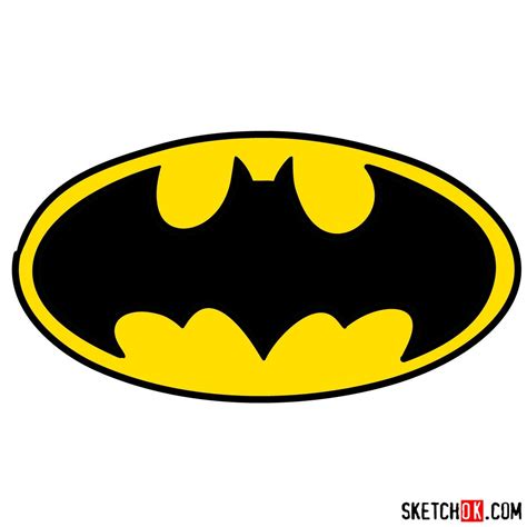 How to draw Batman Sign - Step by step drawing tutorials