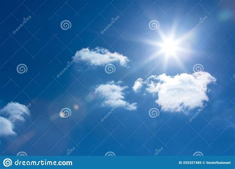 Bright Blue Sky with Clouds Stock Illustration - Illustration of graphic, people: 255327485