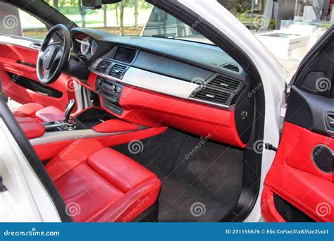 Cockpit of a White BMW with Red Interior on Display at Welt. Editorial Photo - Image of historic ...