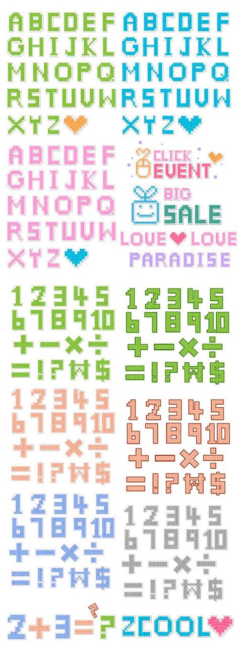 Pixel-style letters and numbers vector free file | Download now!