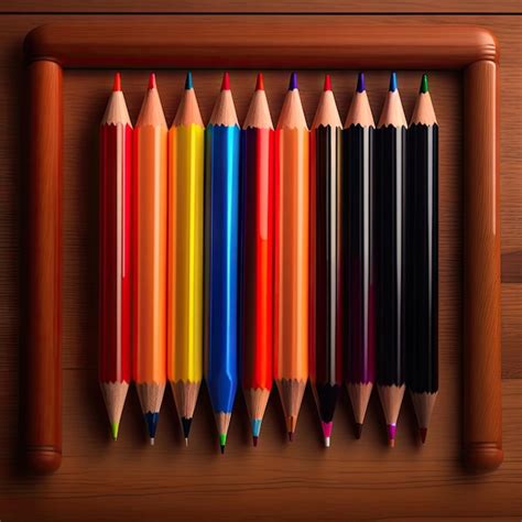 Premium AI Image | A set of wooden drawing pencils closeup